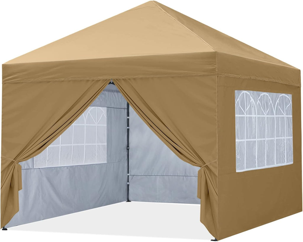 10X10Ft Pop up Canopy Tent Enclosed Instant Folding Canopy Shelter with Church Window Outdoor Pavilion Tent (Royal Blue) N98429