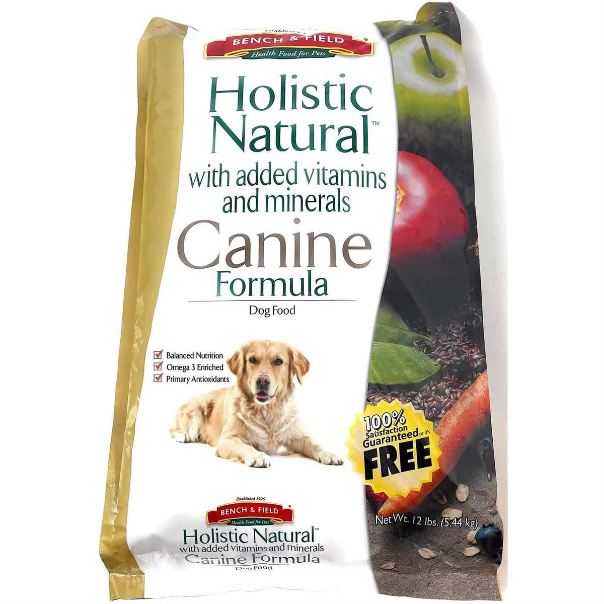 Natural Adult Dry Dog Food Chicken Meal and Brown Rice 6.6 lb Bag O709