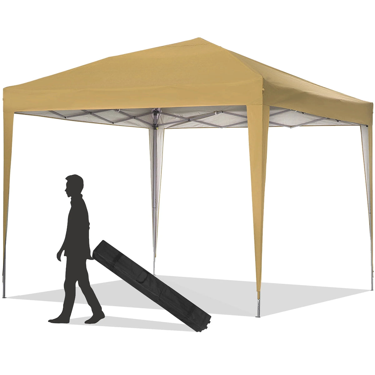 10 ft x 10 ft White Pop Up Canopy Tent with Carry Bag L6521