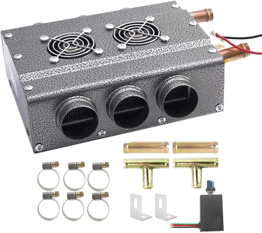 Compact 12V Dual Sides 6 Vents Heater with Speed Switch, Pack of 2 M9967