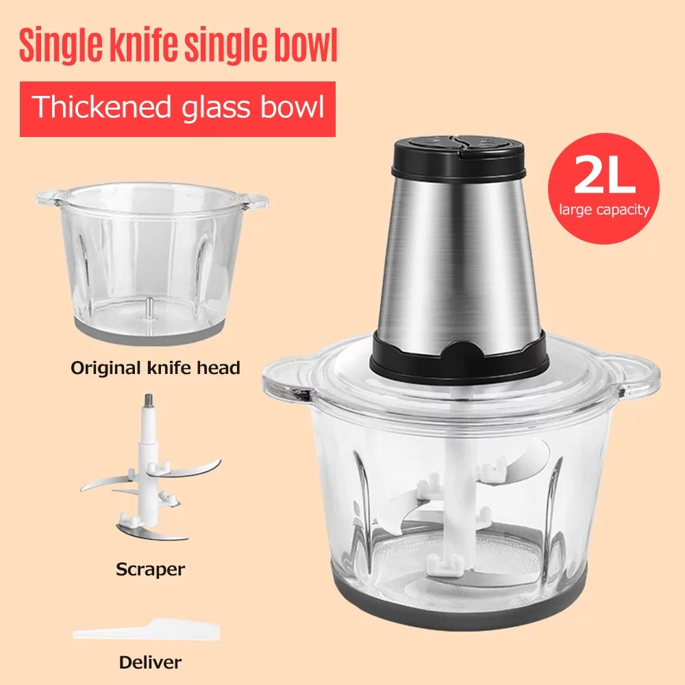 300 Watts 2L Stainless Steel Electric Food Processor J887