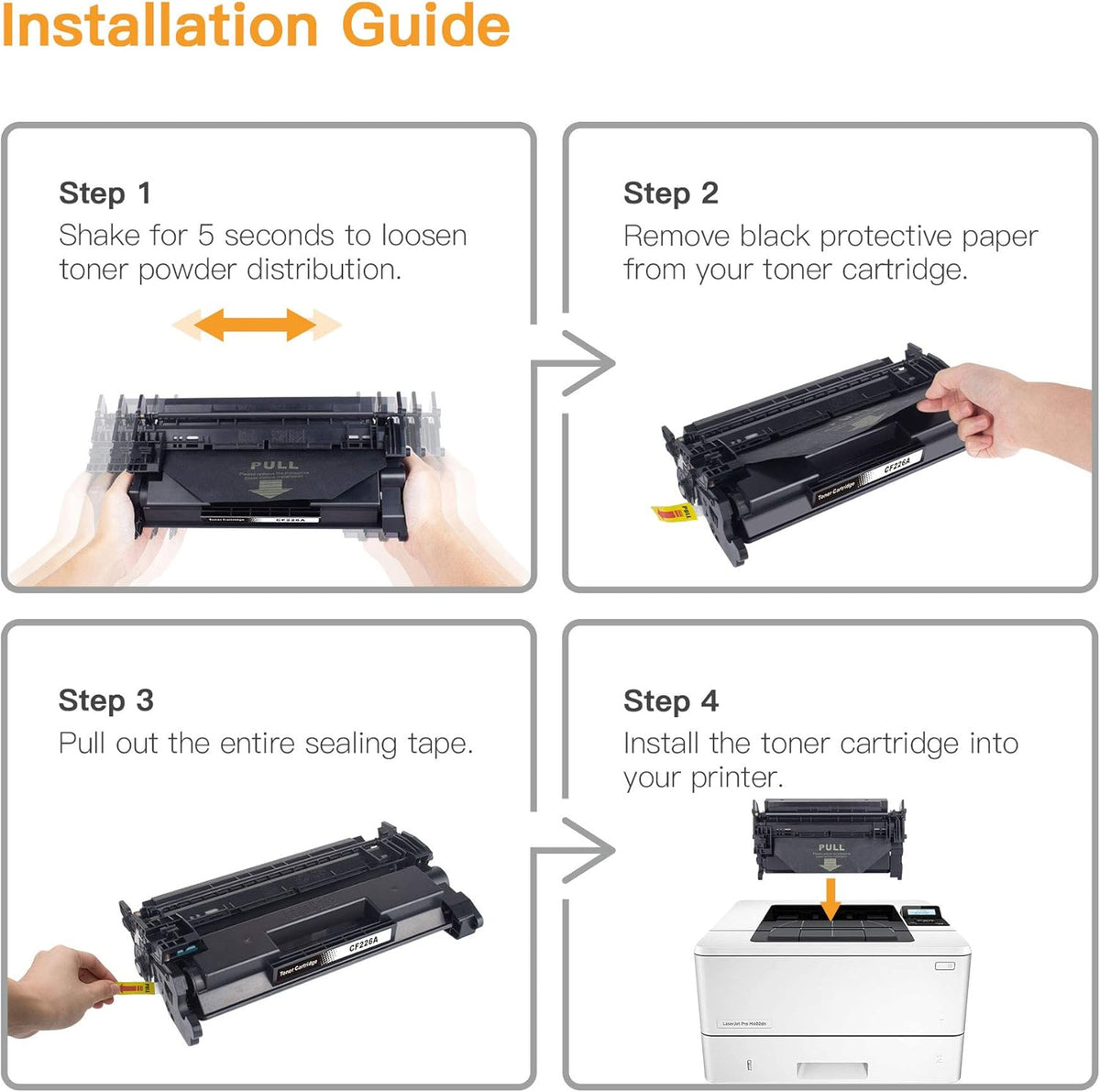 Black 4 Pack Compatible Toner Cartridge X108