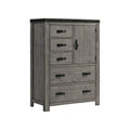 Gray Solid Wood 5-Drawer Chest V834303