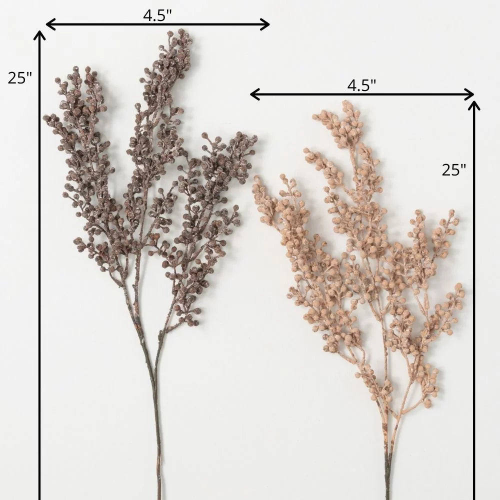 Artificial Dried Blush Berry Stem Set of 2 K28300