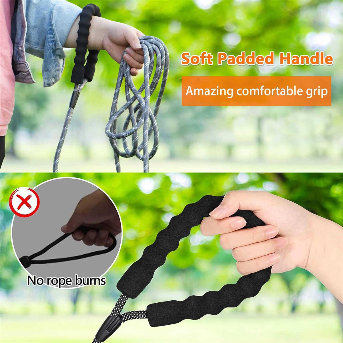 Rope Dog Leash with Swivel Lockable Hook Q182874