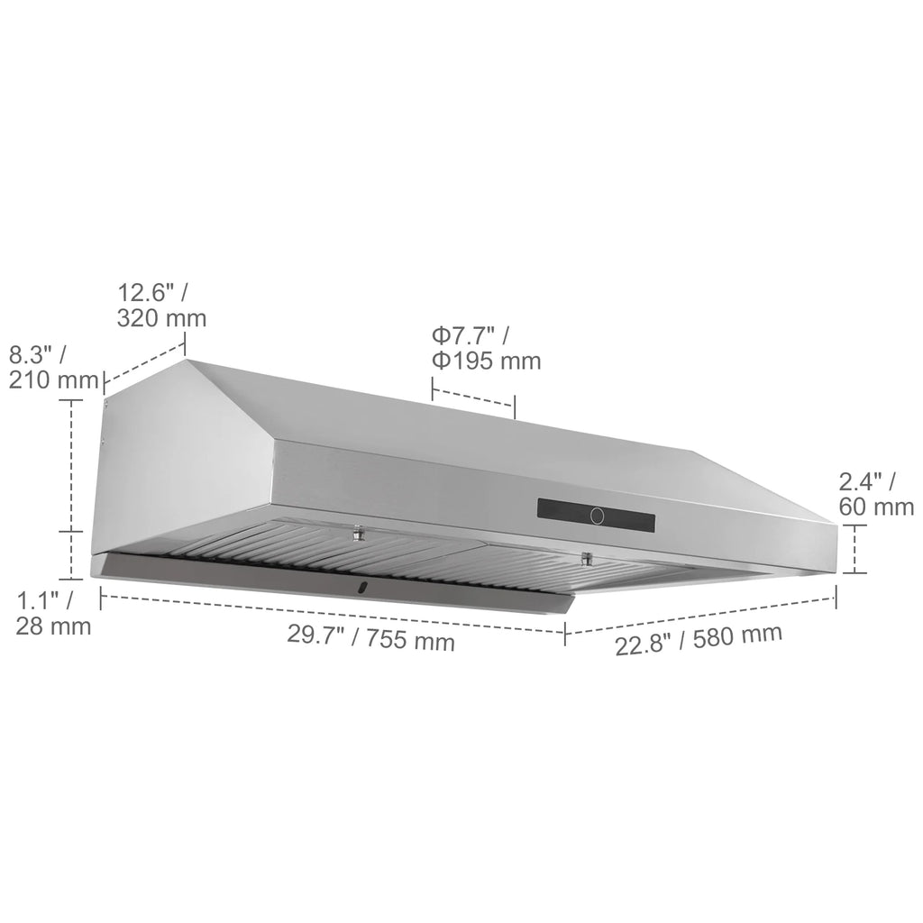 30" Under Cabinet Range Hood Stainless Steel L9860