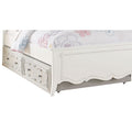 White Twin Size Wooden Trundle with Round Knobs and Caster Wheels N259994