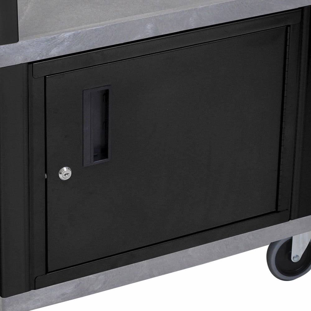 Gray 3 Shelf AV Cart with Cabinet F162