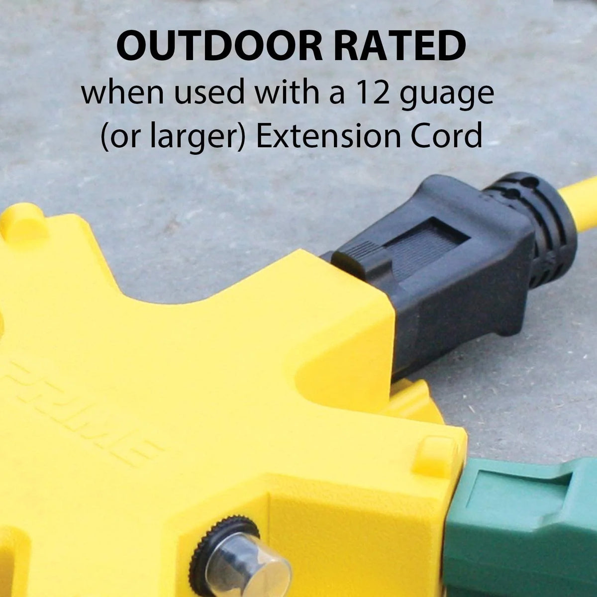 Yellow 100 ft Outdoor Extension Cord with 5 Outlet Adapter W826365