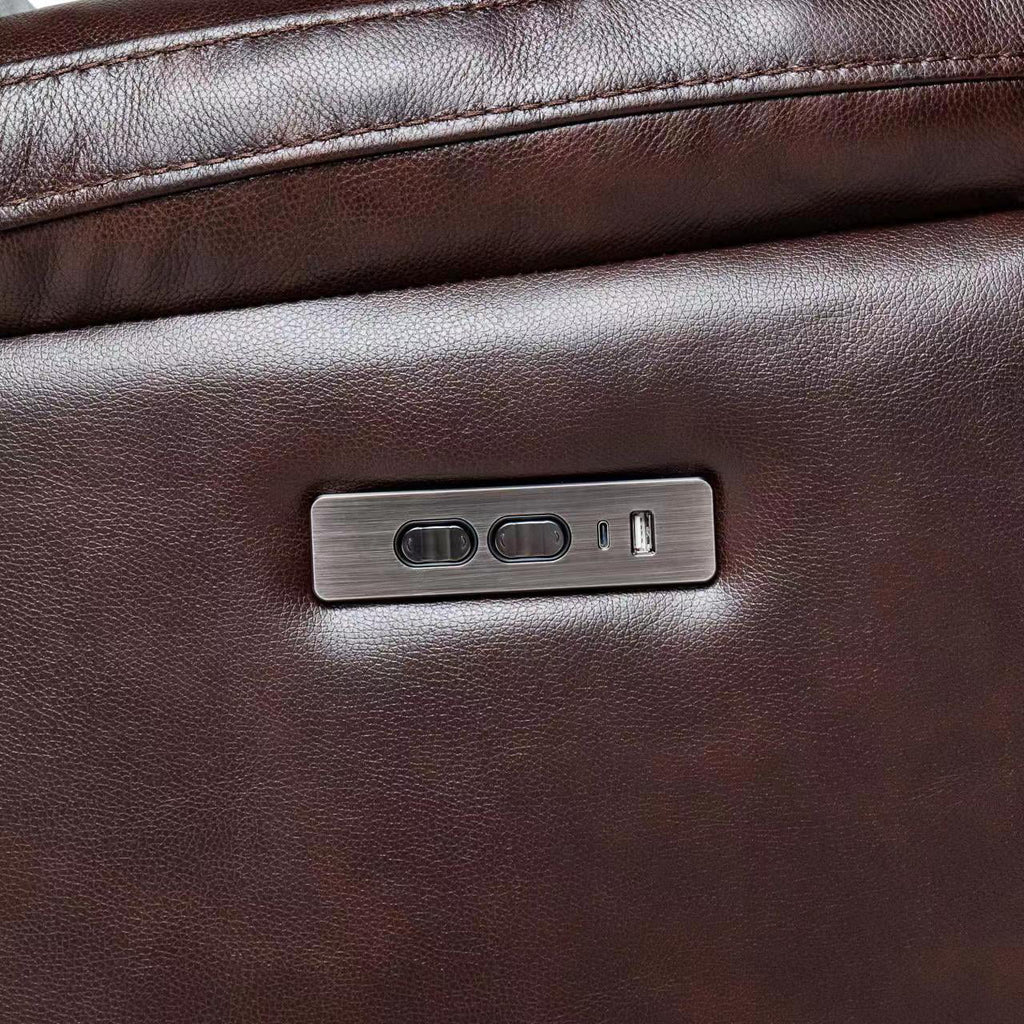 Chocolate Brown Leather Power Recliner with Power Headrest X976382