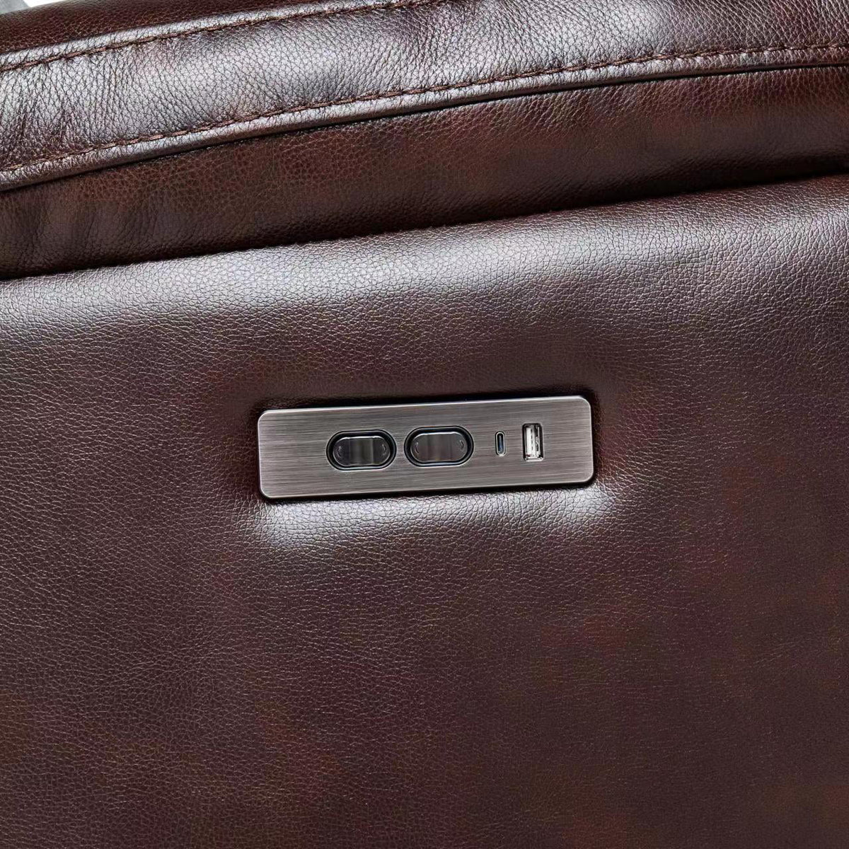 Chocolate Brown Leather Power Recliner with Power Headrest X976382