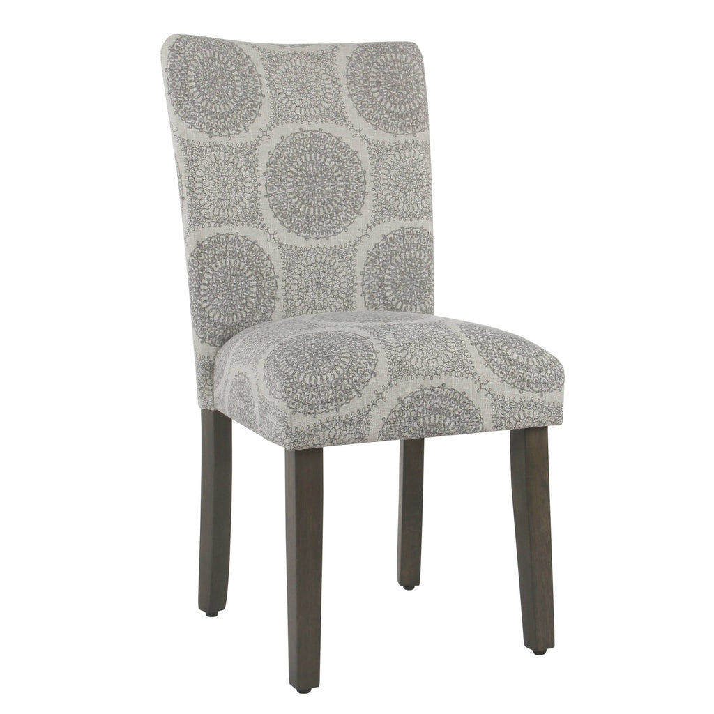 Gray Medallion Parsons Dining Chair (Set of 2) Y8341