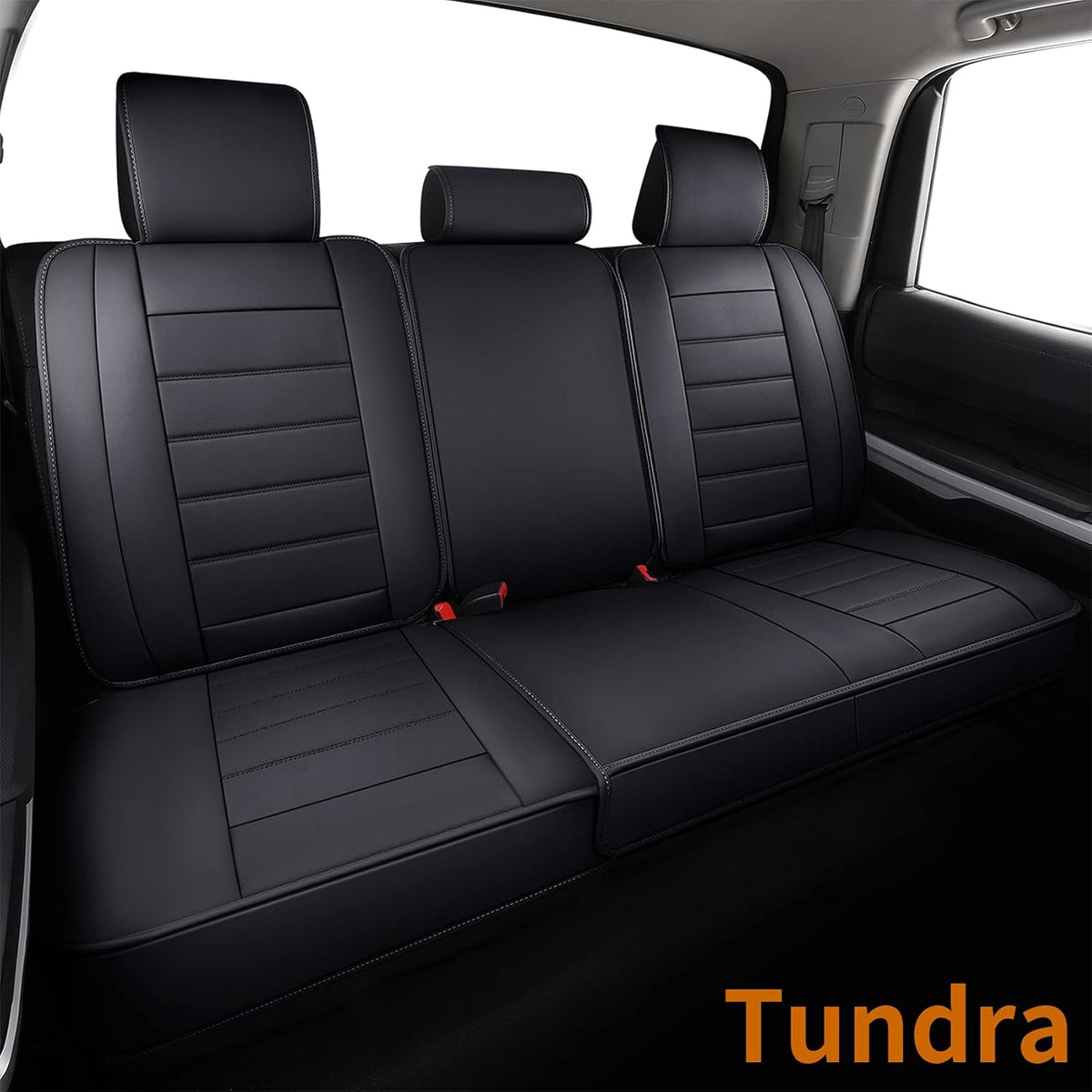 Black Water Proof Faux Leather Seat Covers Full Set K88166