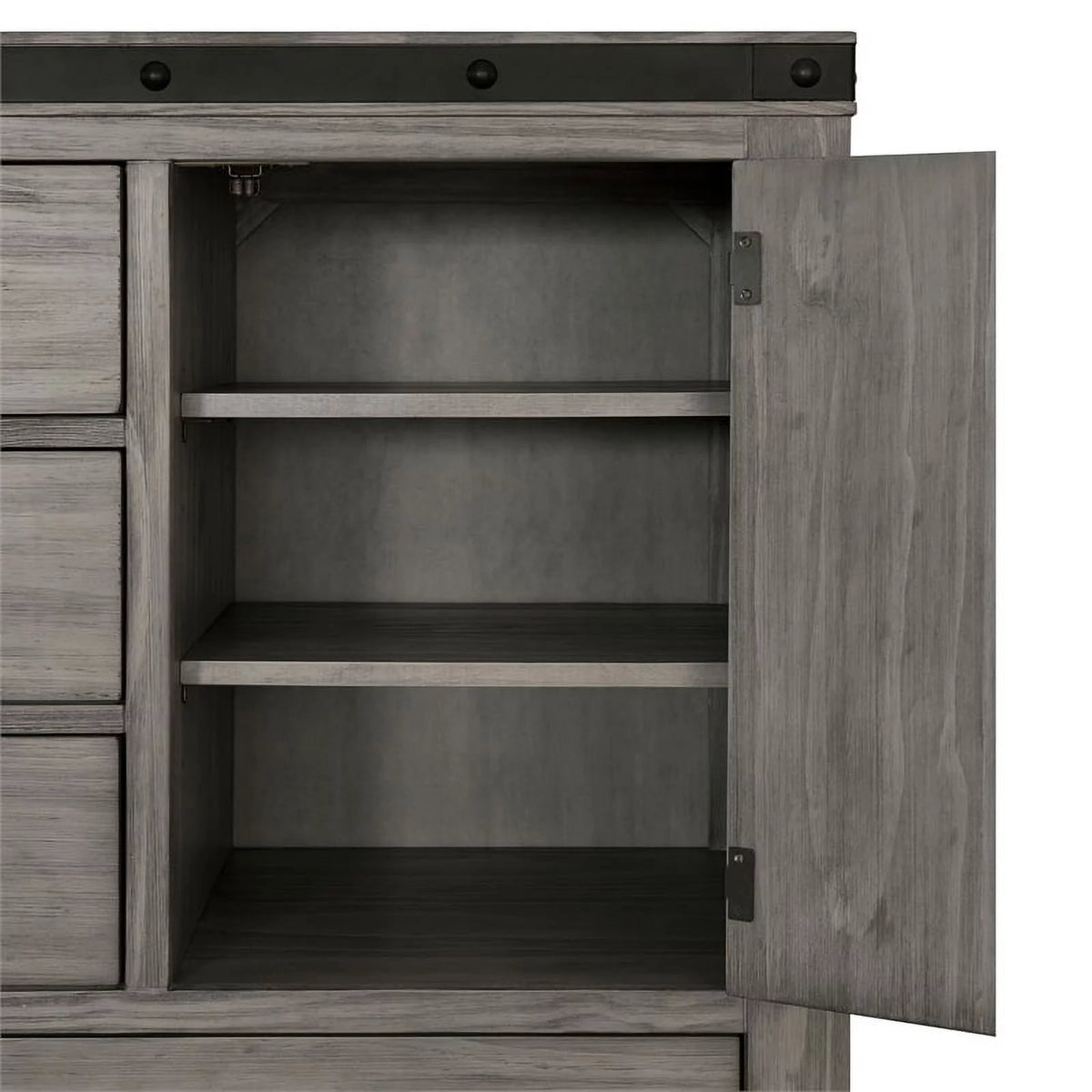 Gray Solid Wood 5-Drawer Chest V834303