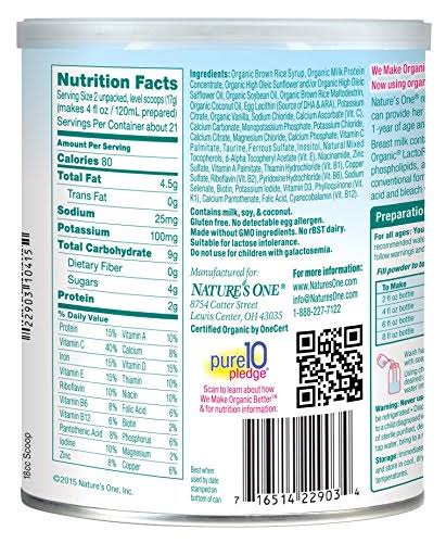 12.7oz 6 Pack Organic Toddler Formula P390