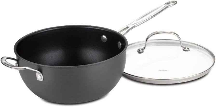 Nonstick Hard-Anodized 4-Quart Chef's Pan with Glass Cover K3848