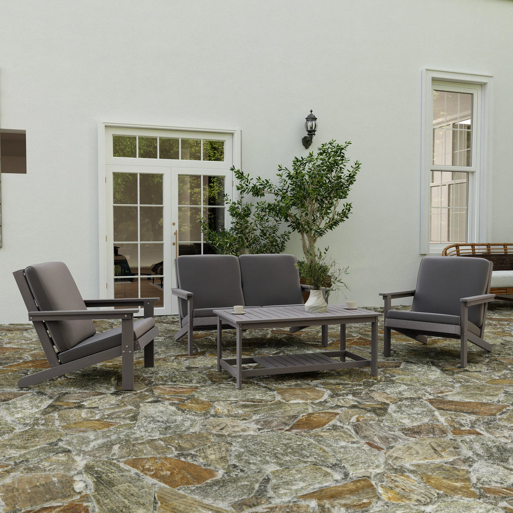 Gray Two Tiered Adirondack Coffee Table V8695