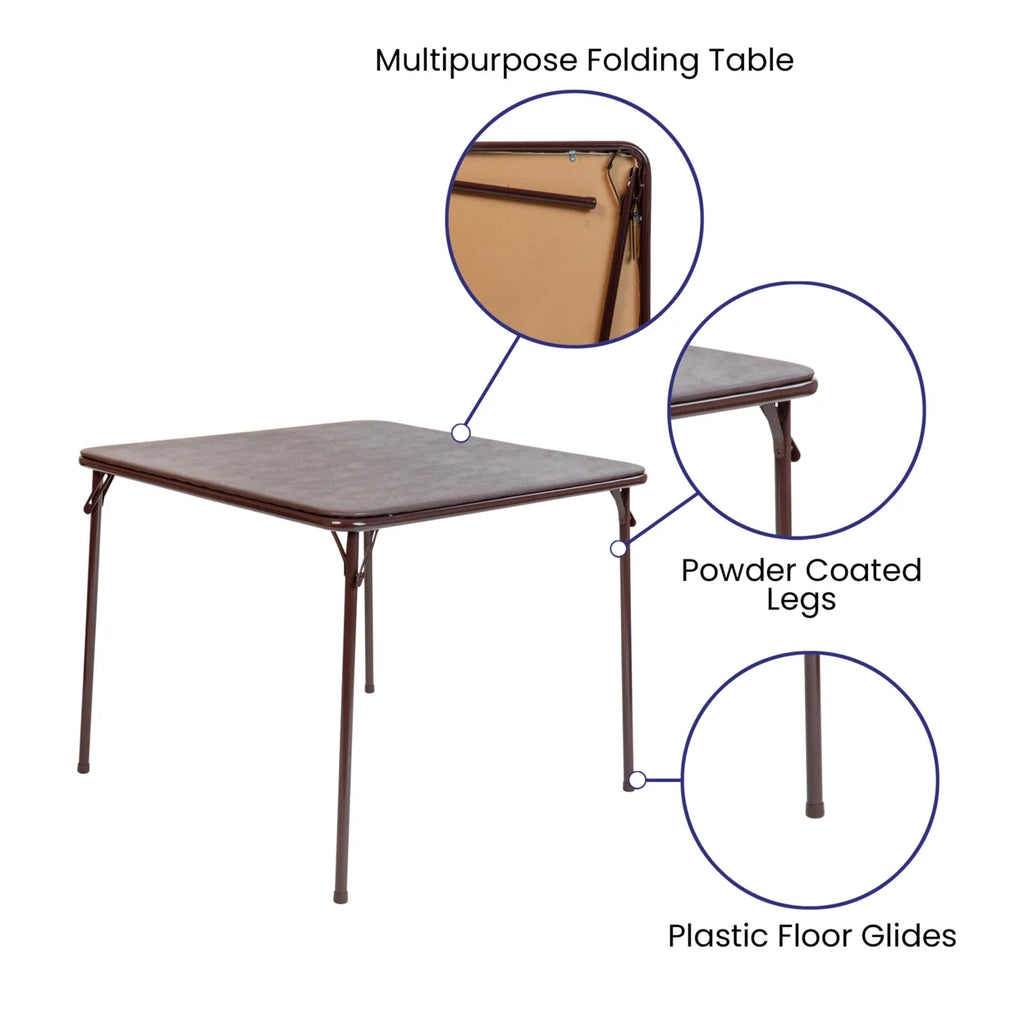 Brown Folding Card Table A8627
