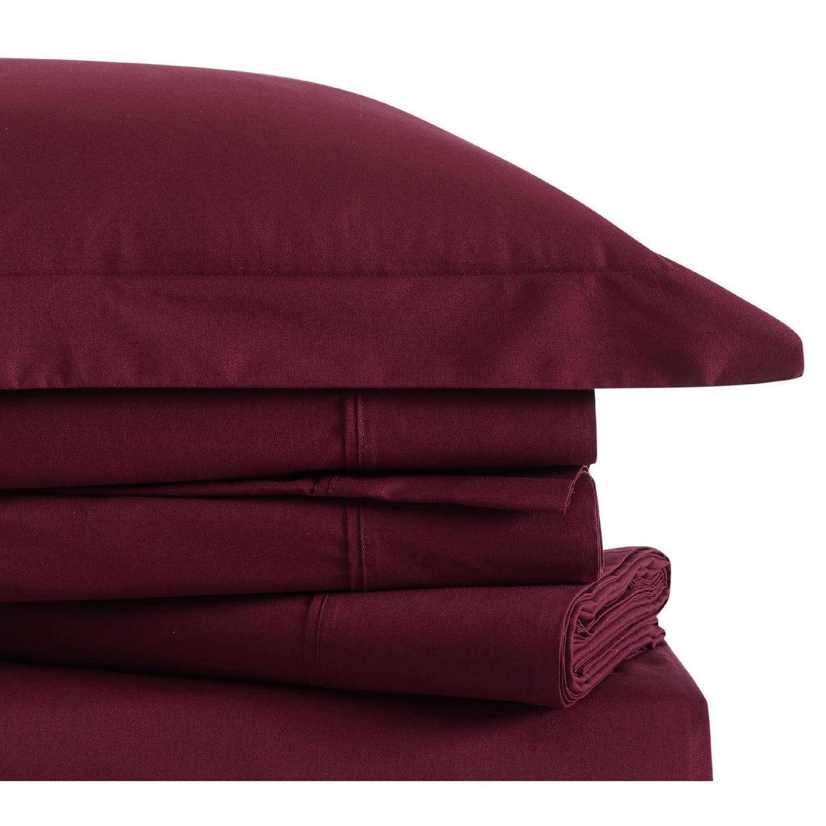 Burgundy Queen Cotton Sheet Set U4083