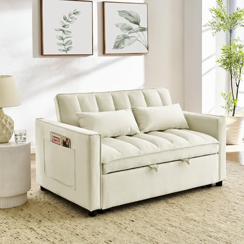 Black Velvet Convertible Sleeper Sofa Bed Z899488