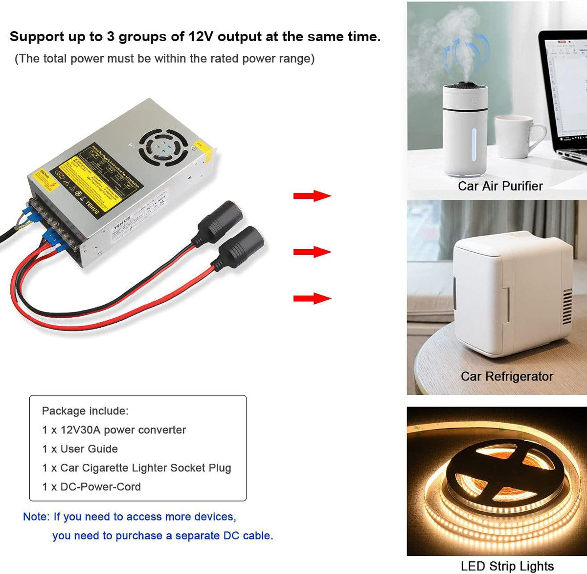 110V/220V to DC 12V 30A 360W Switching Power Supply F9144