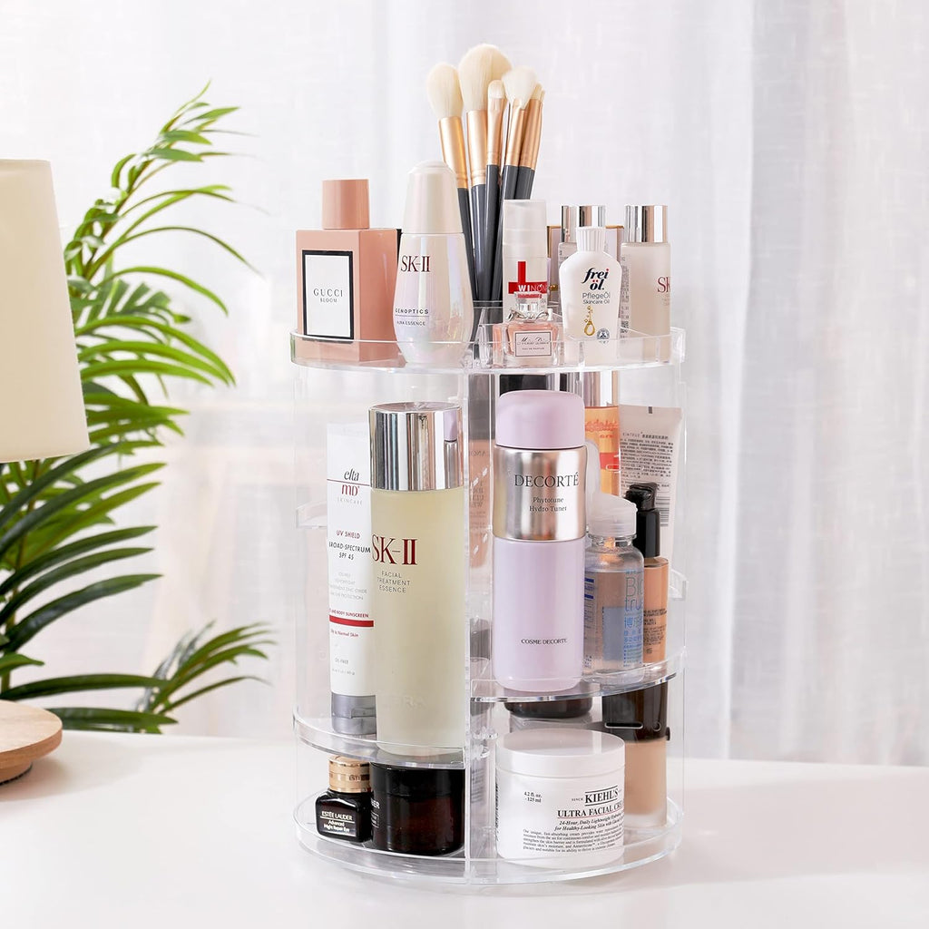 Clear Transparent 8 Layers Spinning Makeup Organizer H3893