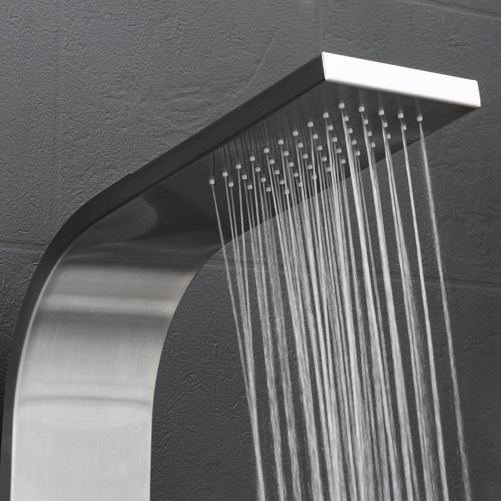 Stainless Steel Shower Panel System with Rainfall Shower Head and Handheld Shower Wand C972