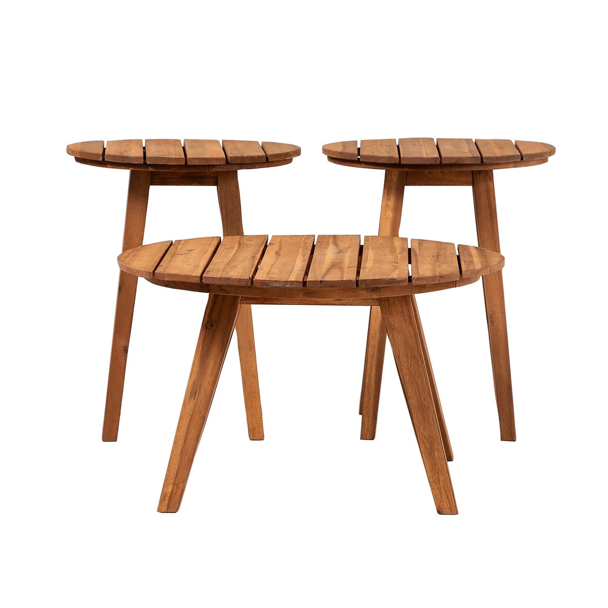 Acacia 3-Piece Round Patio Table Set Brown Q579543