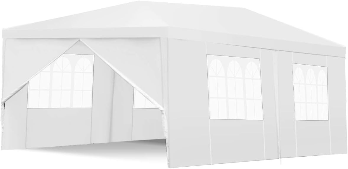 White 10x20 Outdoor Tent Canopy with Removable Sidewalls I9412