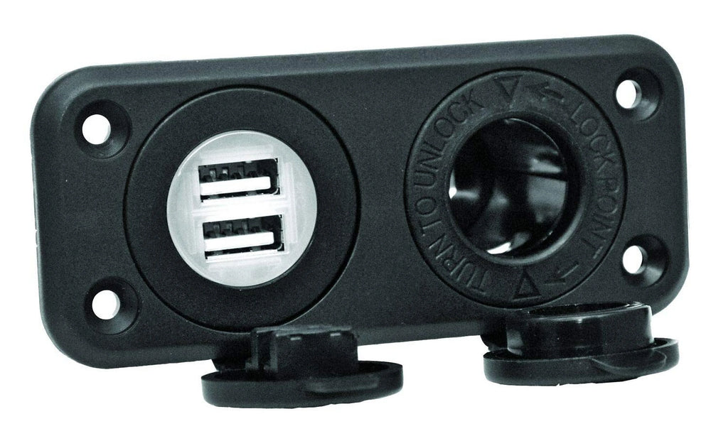 12V Receptacle with Dual USB Ports P442