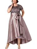 Plus Sequined Taffeta Formal Dress T603