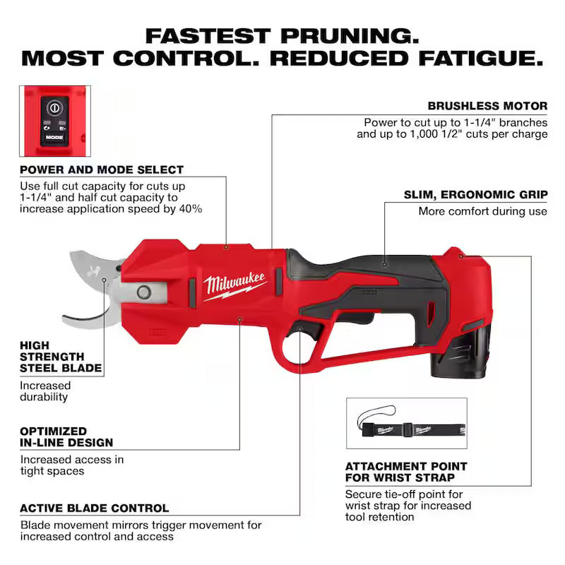 12V Lithium-Ion Brushless Cordless Pruning Saw with Pruner Shears Kit Q841010