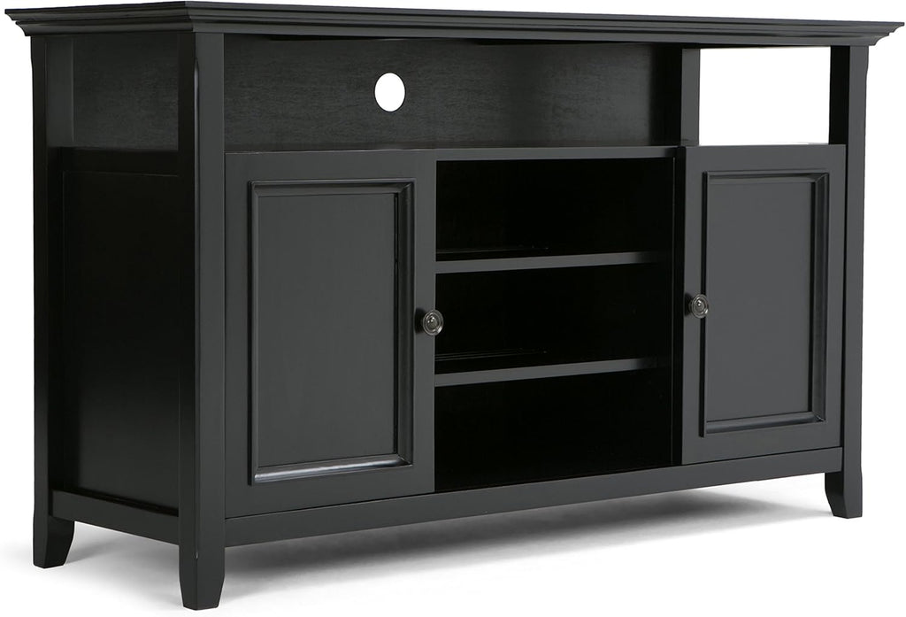 Solid Wood TV Media Stand with Storage Cabinet and Shelves X676