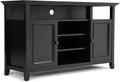 Solid Wood TV Media Stand with Storage Cabinet and Shelves X676