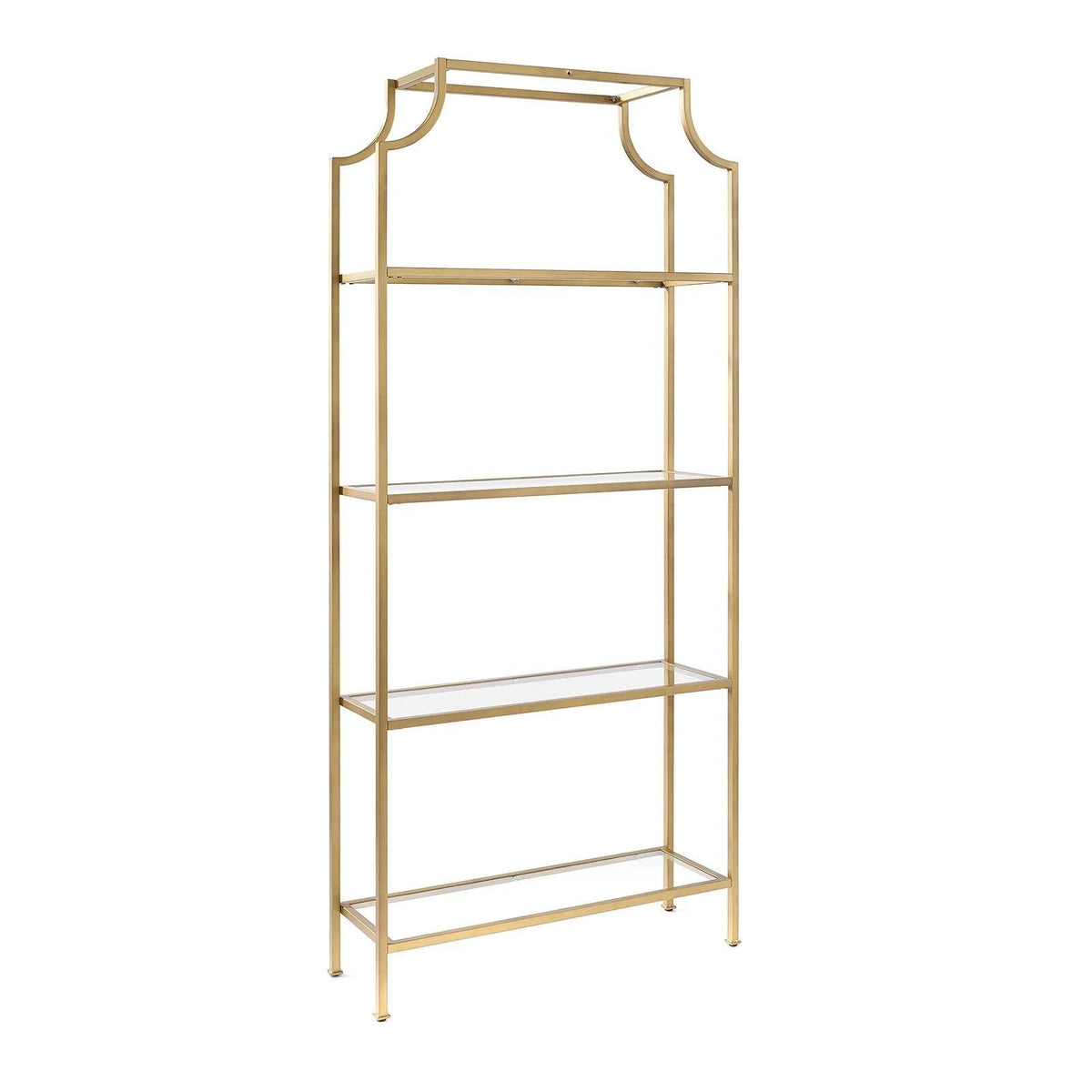 4 Shelf Glass Metal Etagere Bookcase N7098