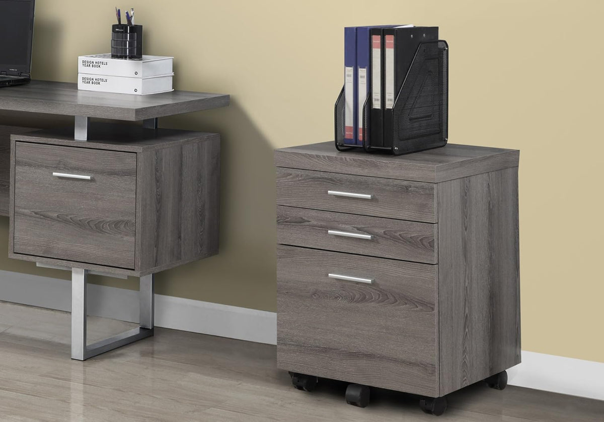 3 Drawer Dark Taupe File Cabinet L6839