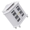 Miniature Wine Cabinet Kids Pretend Play Toy Doll House Decoration Walnut White Wood Q30818
