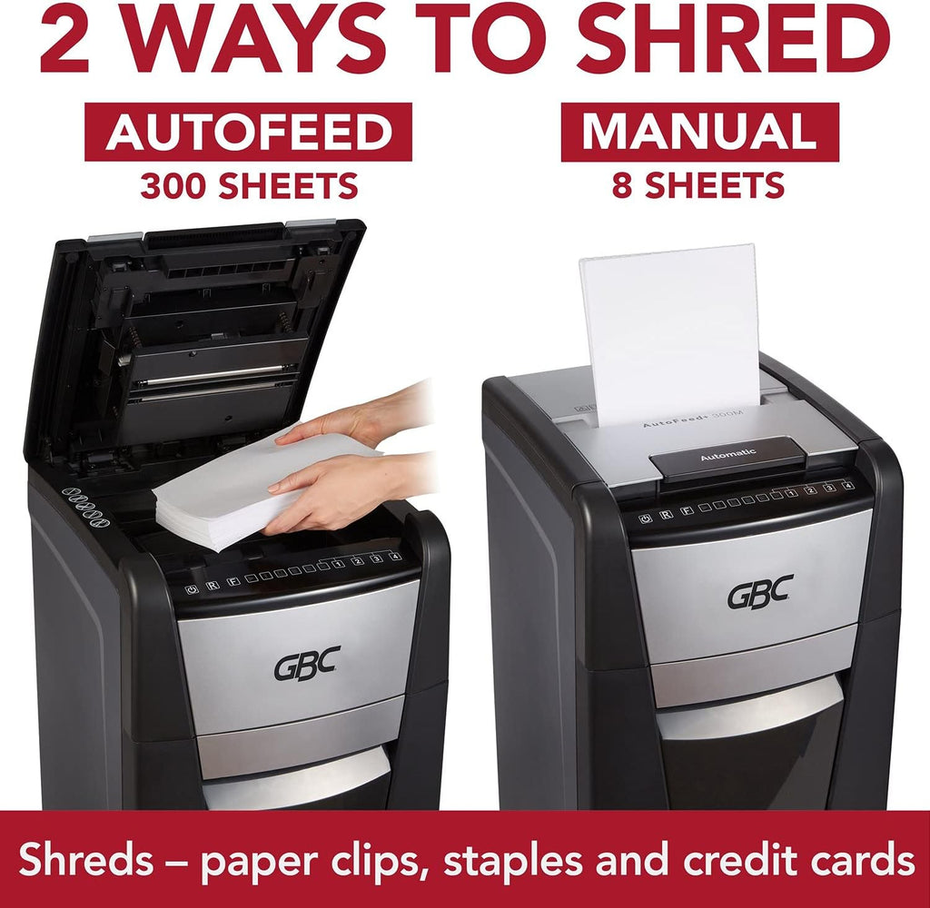 Auto Feed 300 Sheet Capacity Micro-Cut Paper Shredder A480921