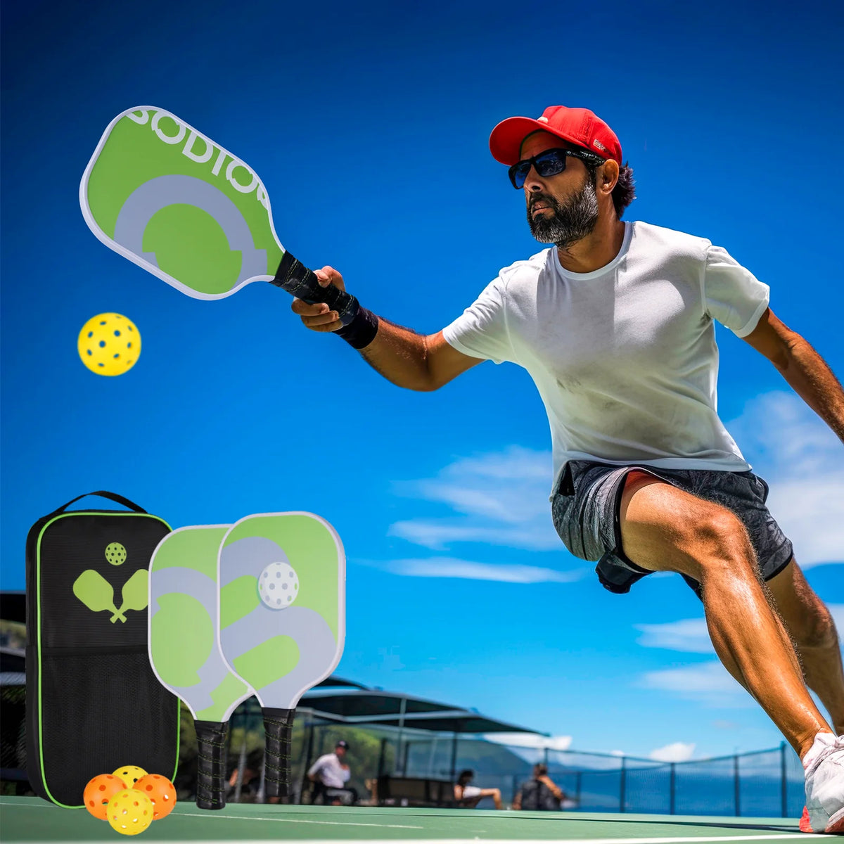 Pickleball Paddle Set with 4 Pickleball Carry Bag Fiberglass Y62030