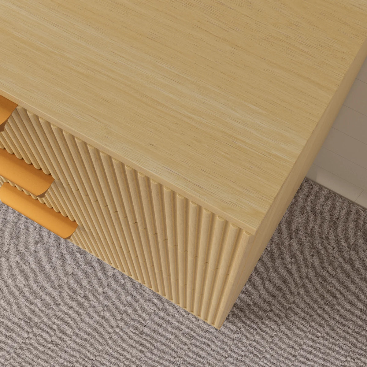 6 Drawer Natural Wood Flute Dresser M6957