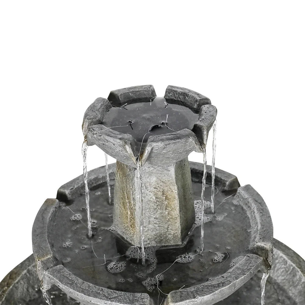 3 Tier Freestanding Waterfall Fountain with Bird Bath X90204