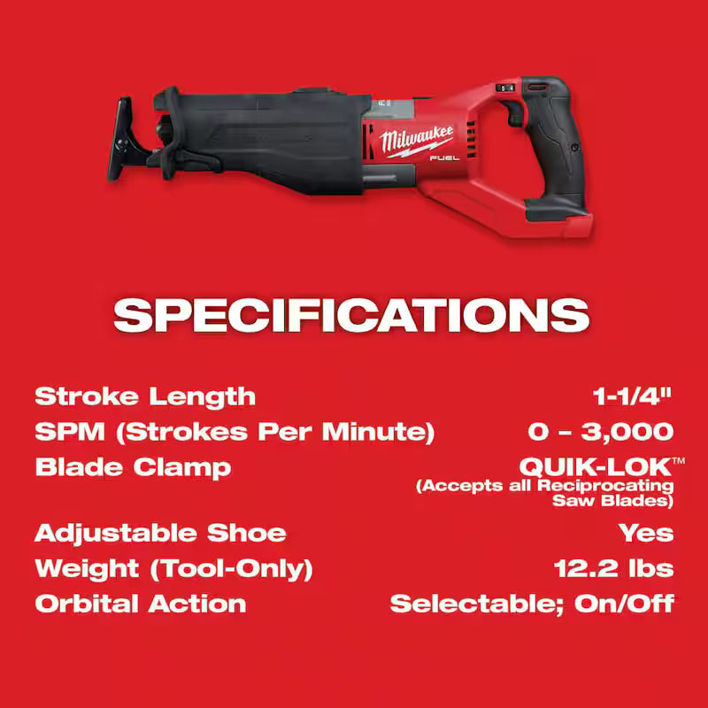 18V Lithium-Ion Brushless Cordless Reciprocating Saw & 12.0Ah Battery Q805761