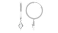 14K White Gold Geometric Hoop Earrings V4298