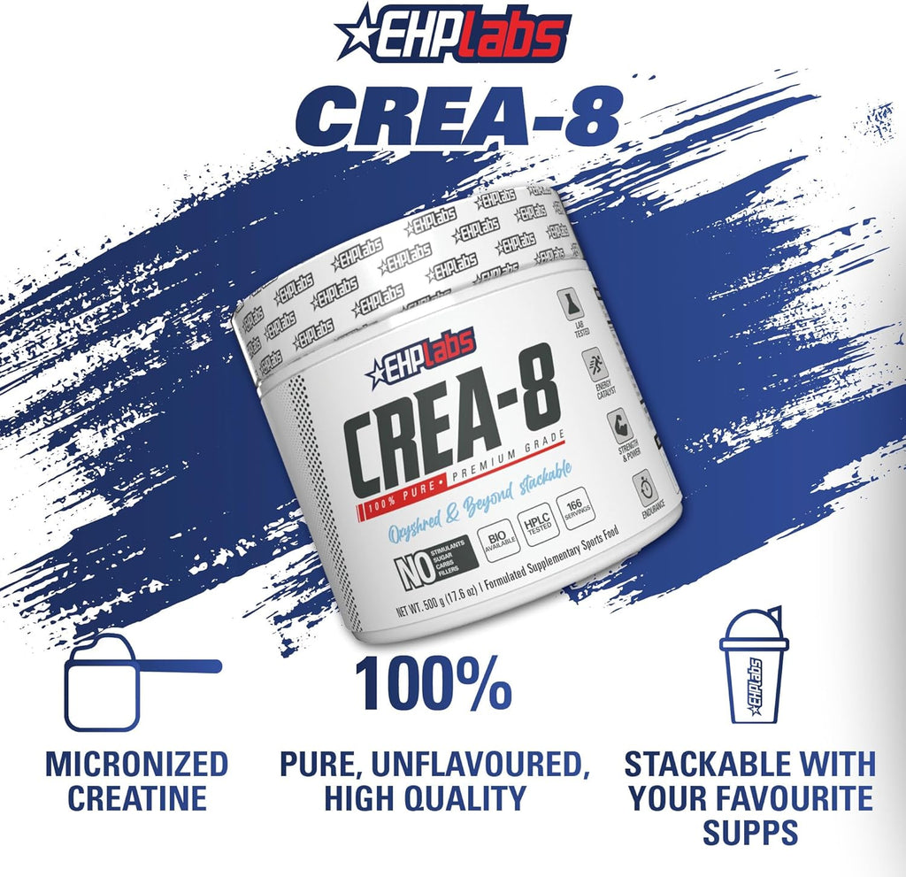 Creatine Monohydrate Powder, Unflavored - 100 Servings (500g) Y97594