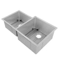 32 in. Double Bowl Stainless Steel Kitchen Sink with Bottom Grid H71858