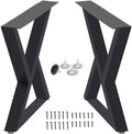 Metal Table Legs, 2 Pcs Heavy Duty Square Tube Desk Legs, 28” Height 20” Wide F47337