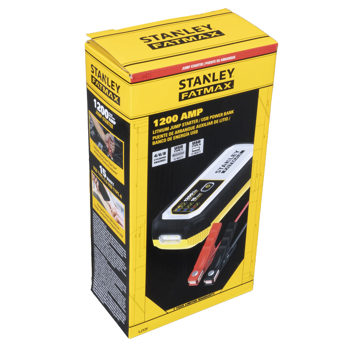 1200 Amp Lithium Jump Starter with USB Power Bank B7644
