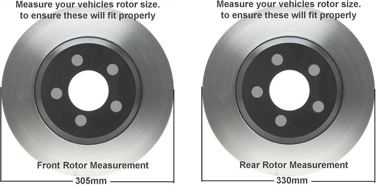 12.99" Front & Rear Drilled Slotted Rotors w/Brake Pads C19347