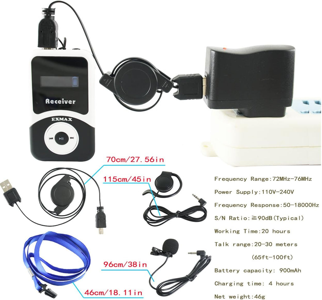 Wireless Tour Guide System Microphone Earphone Headset (1 Transmitter 10 Receivers) Y9801