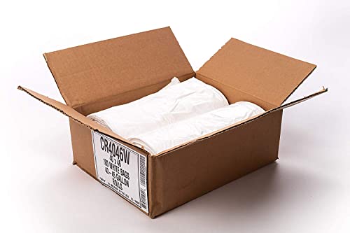4 Gallon 0.5 Mil White Trash Bags Q421527